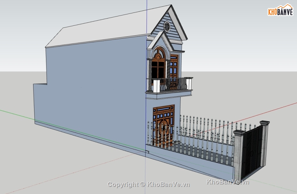 nhà phố 2 tầng,su nhà phố,sketchup nhà phố,sketchup nhà phố 2 tầng