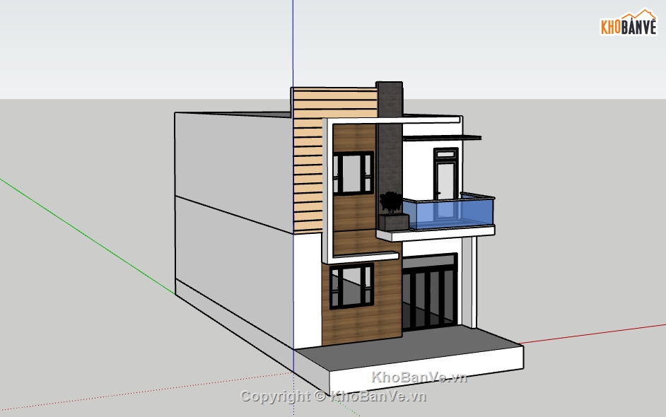 nhà phố,nhà phố 2 tầng,su nhà phố,sketchup nhà phố