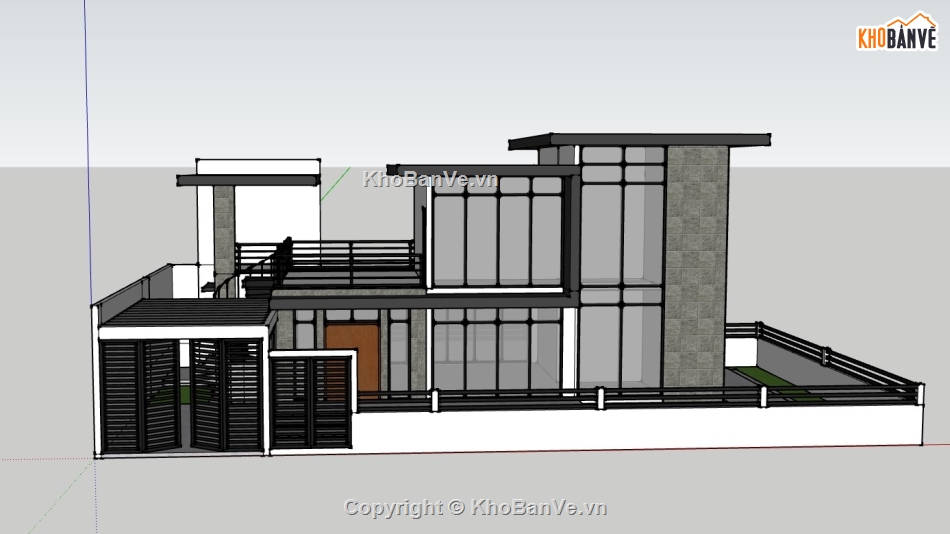 nhà 2 tầng hiện đại,sketchup nhà phố 2 tầng,su nhà phố 2 tầng,su nhà phố,sketchup nhà phố