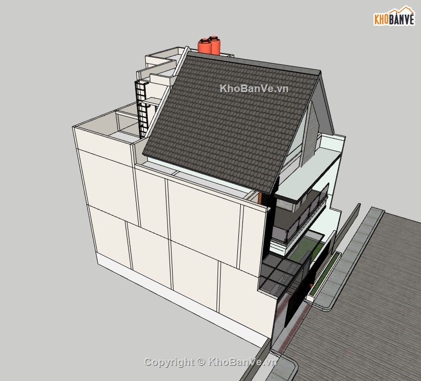 su nhà phố,sketchup nhà phố,su nhà phố 3 tầng,sketchup nhà phố 3 tầng