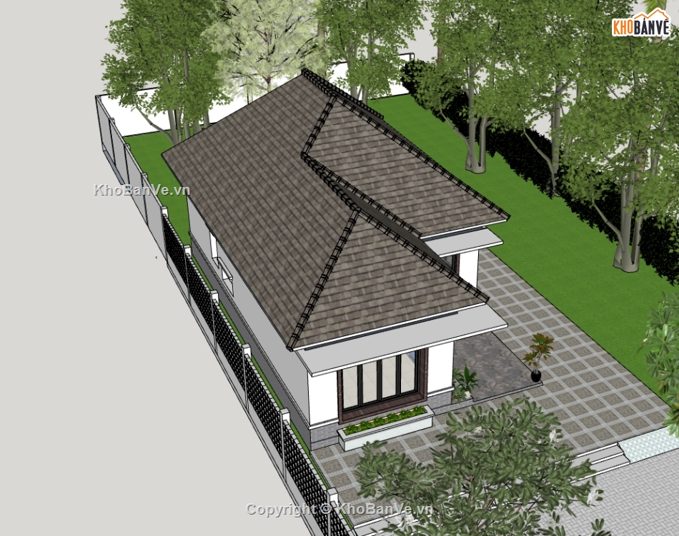 su nhà cấp 4,sketchup nhà cấp 4,nhà cấp 4