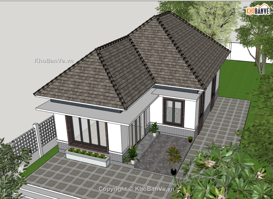 su nhà cấp 4,sketchup nhà cấp 4,nhà cấp 4