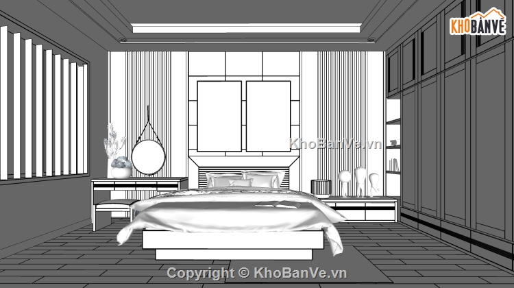 Phòng ngủ,Sketchup,Model Sketchup Phòng ngủ,Sketchup phòng ngủ