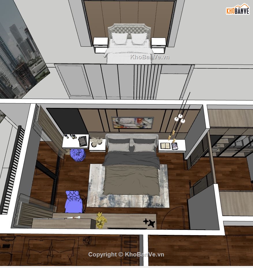 nội thất phòng ngủ,sketchup nội thất,Thiết kế nội thất phòng ngủ,sketchup nội thất phòng ngủ,phòng ngủ sketchup