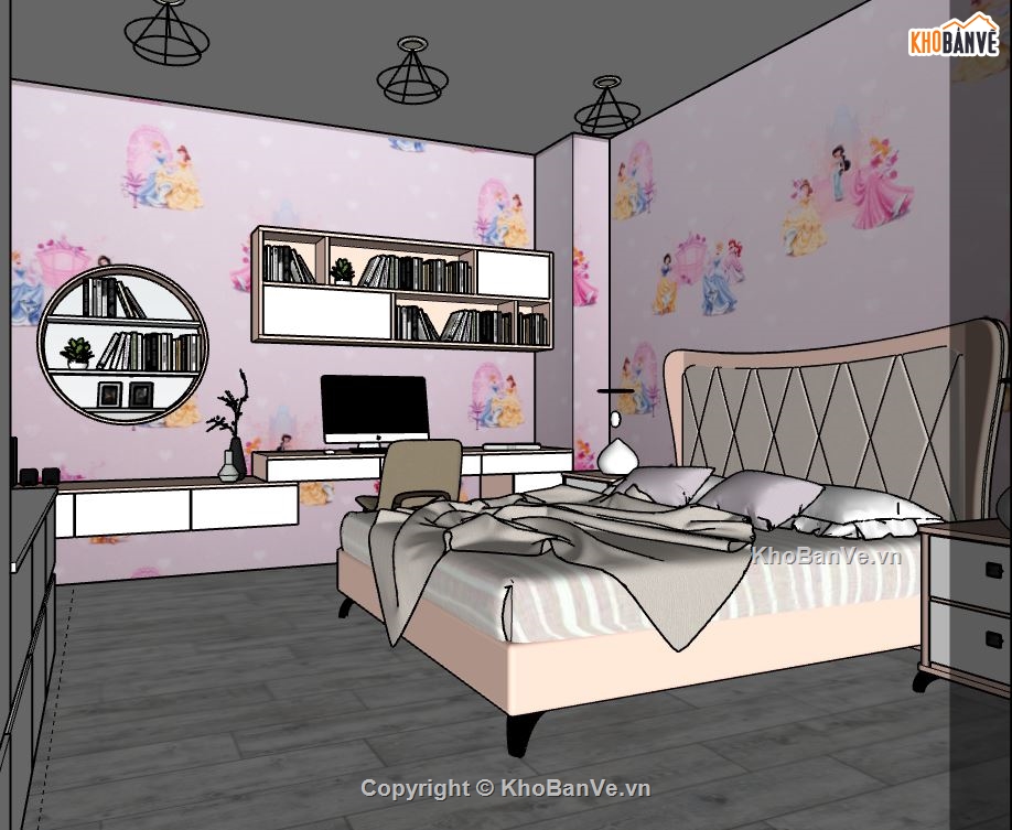 su phòng ngủ,model sketchup phòng ngủ,file su phòng ngủ,phòng ngủ đẹp,phòng ngủ sketchup