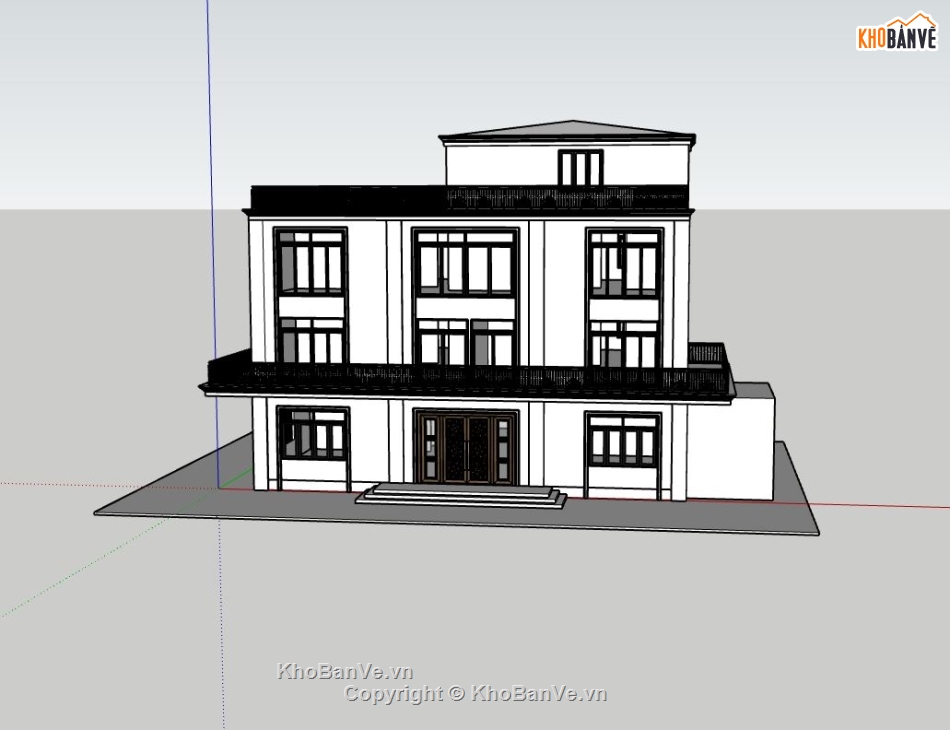 nhà điều hành,sketchup nhà điều hành,nhà điều hành 3d