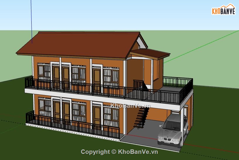 Biệt thự 2 tầng,model su biệt thự 2 tầng,biệt thự 2 tầng file su,file sketchup biệt thự 2 tầng,biệt thự 2 tầng model su