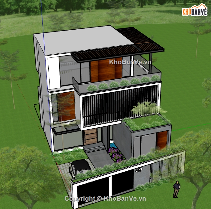 biệt thự 2 tầng file sketchup,biệt thự 2 tầng file su,biệt thự 2 tầng sketchup,file su biệt thự 2 tầng