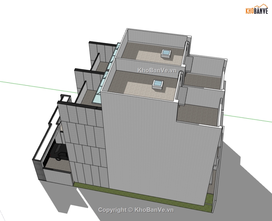 sketchup biệt thự 4 tầng,model su biệt thự 4 tầng,model 3d biệt thự 4 tầng,file su biệt thự 4 tầng