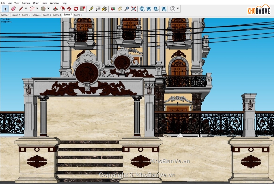 Model sketchup biệt thự tân cổ điển,Model sketchup biệt thự,Sketchup biệt thự tân cổ điển,File Sketchup biệt thự tân cổ,File sketchup lâu đài cổ điển,File sketchup lâu đài
