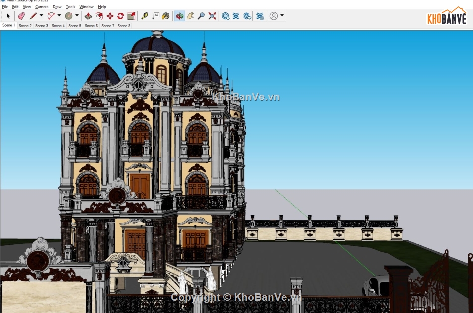 Model sketchup biệt thự tân cổ điển,Model sketchup biệt thự,Sketchup biệt thự tân cổ điển,File Sketchup biệt thự tân cổ,File sketchup lâu đài cổ điển,File sketchup lâu đài