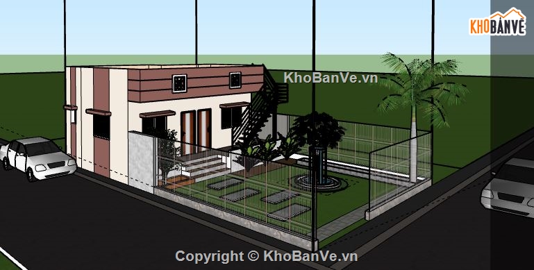 Nhà phố 1 tầng,model su nhà phố 1 tầng,nhà phố 1 tầng sketchup