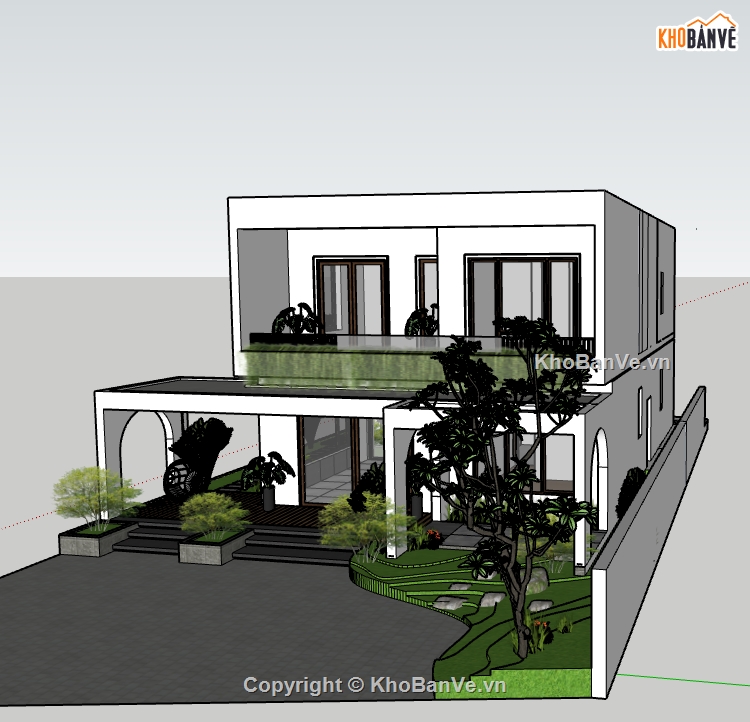 sketchup nhà phố,model 3d nhà phố,model su nhà phố,file su nhà phố,file 3d nhà phố