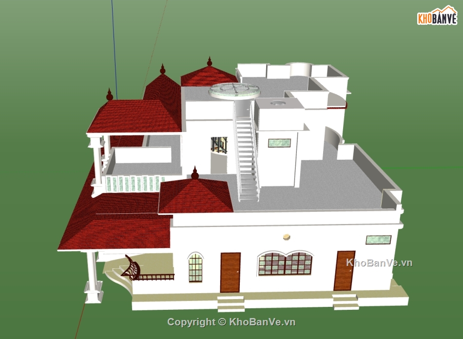 biệt thự 2 tầng,Model sketchup biệt thự,sketchup biệt thự 2 tầng,biệt thự  tầng