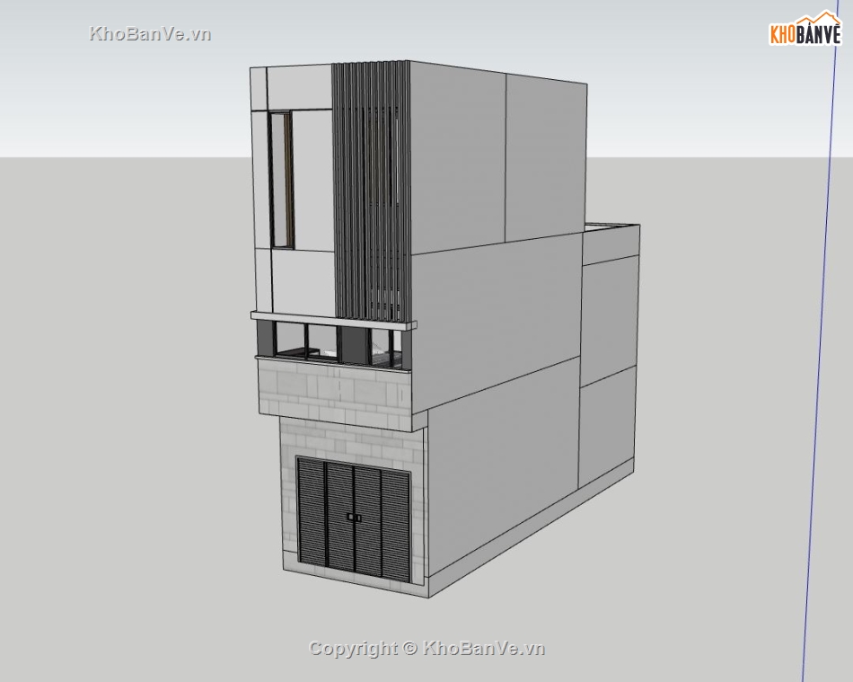 nhà lô phố 3 tầng,sketchup nhà lô phố 3 tầng,mẫu nhà lô phố,phối cảnh nhà phố hiện đại