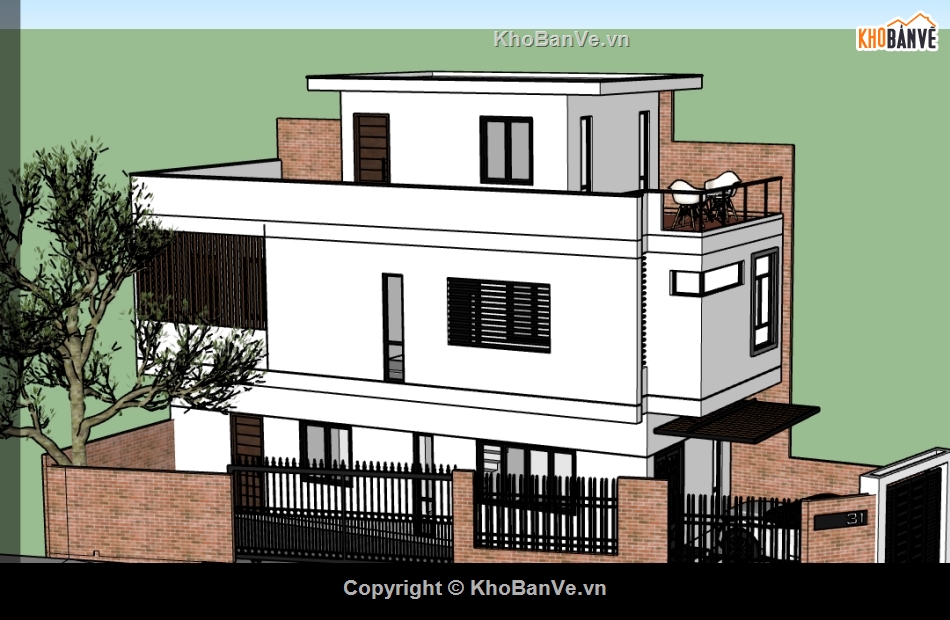 nhà phố 2 tầng,File sketchup nhà phố 2 tầng,sketchup nhà phố 2 tầng,model sketchup nhà phố 2 tầng