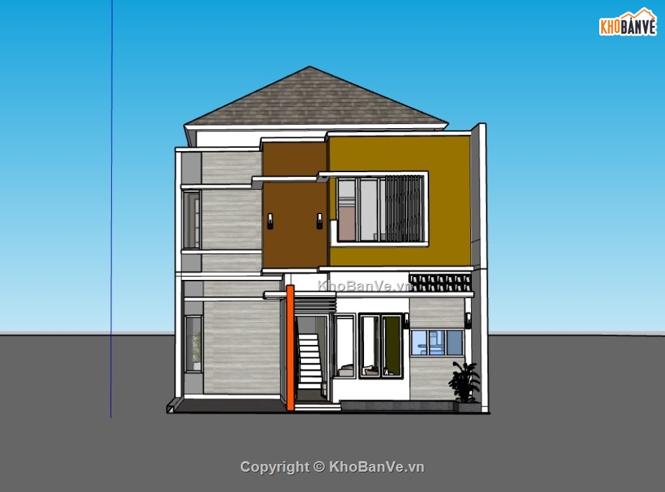 nhà phố  2 tầng,su nhà phố 2 tầng,su nhà phố,sketchup nhà phố 2 tầng