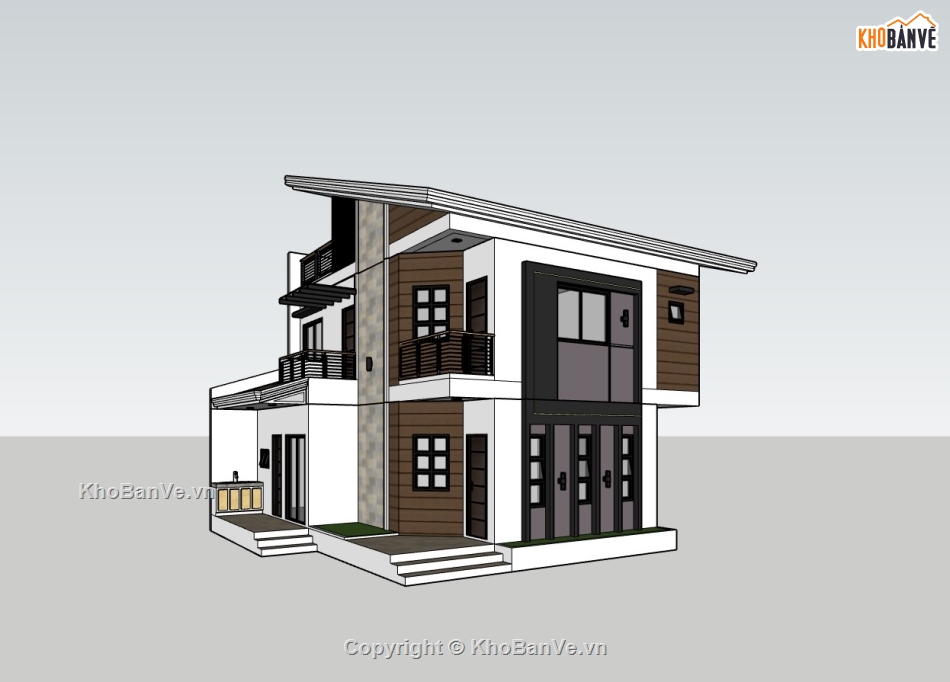 su nhà phố,sketchup nhà phố,sketchup nhà phố 2 tầng