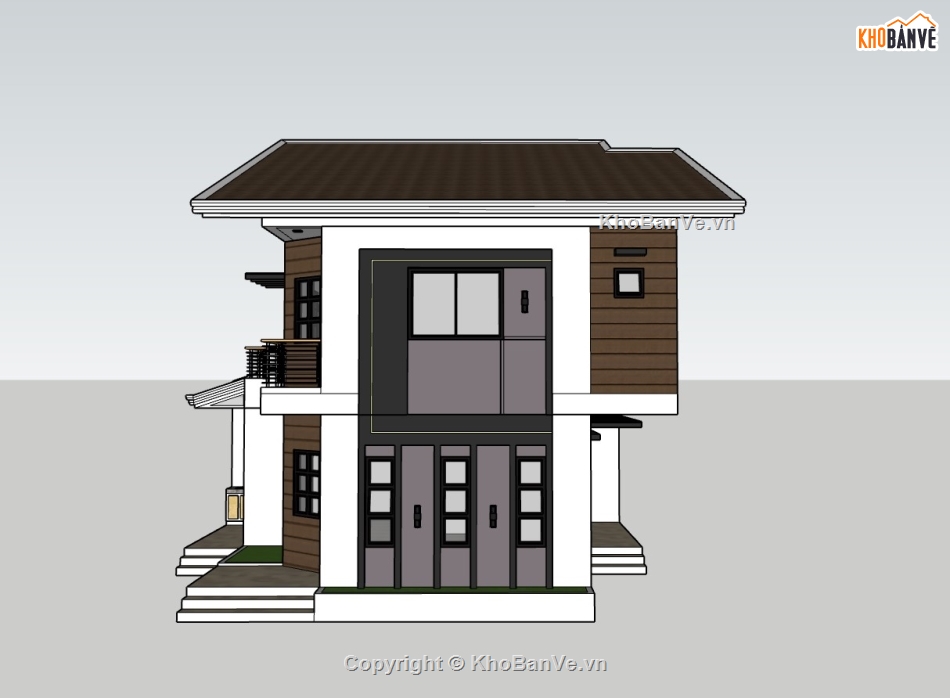 su nhà phố,sketchup nhà phố,sketchup nhà phố 2 tầng