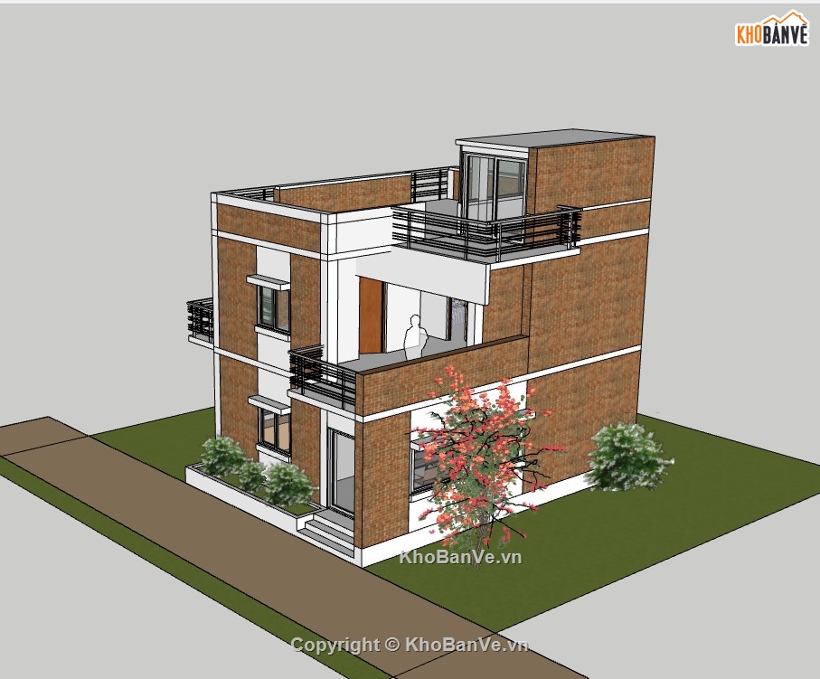 su nhà phố,sketchup nhà phố,su nhà phố 2 tầng,sketchup nhà phố 2 tầng,nhà phố 2 tầng