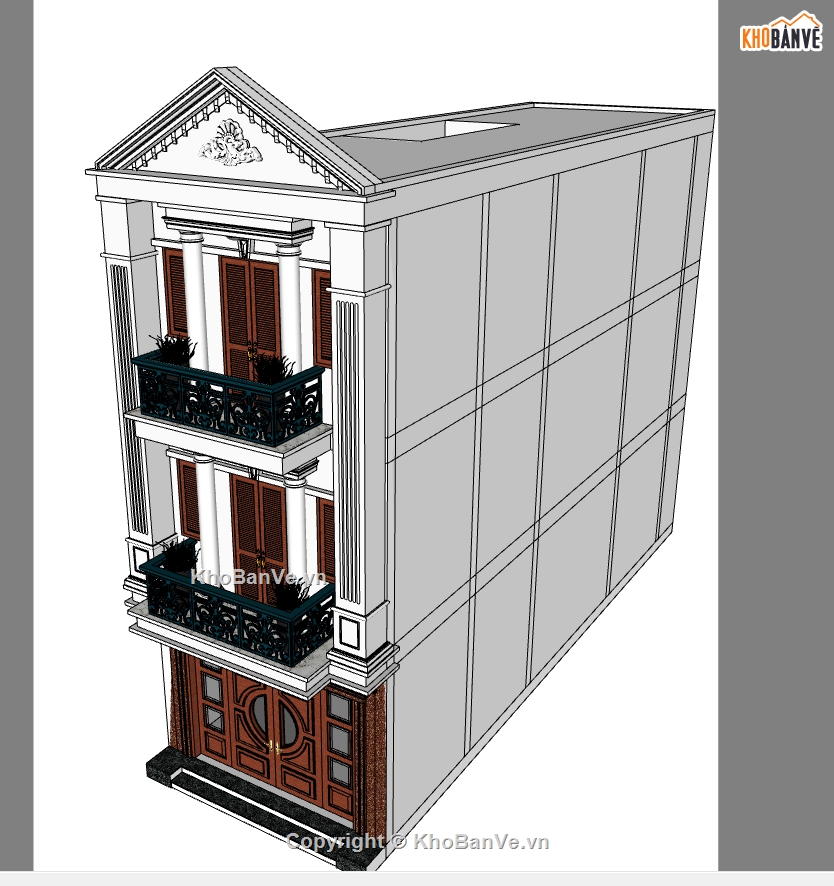 nhà phố 3 tầng,file su nhà phố 3 tầng,model sketchup nhà phố 3 tầng,model su nhà phố,file sketchup nhà phố 3 tầng