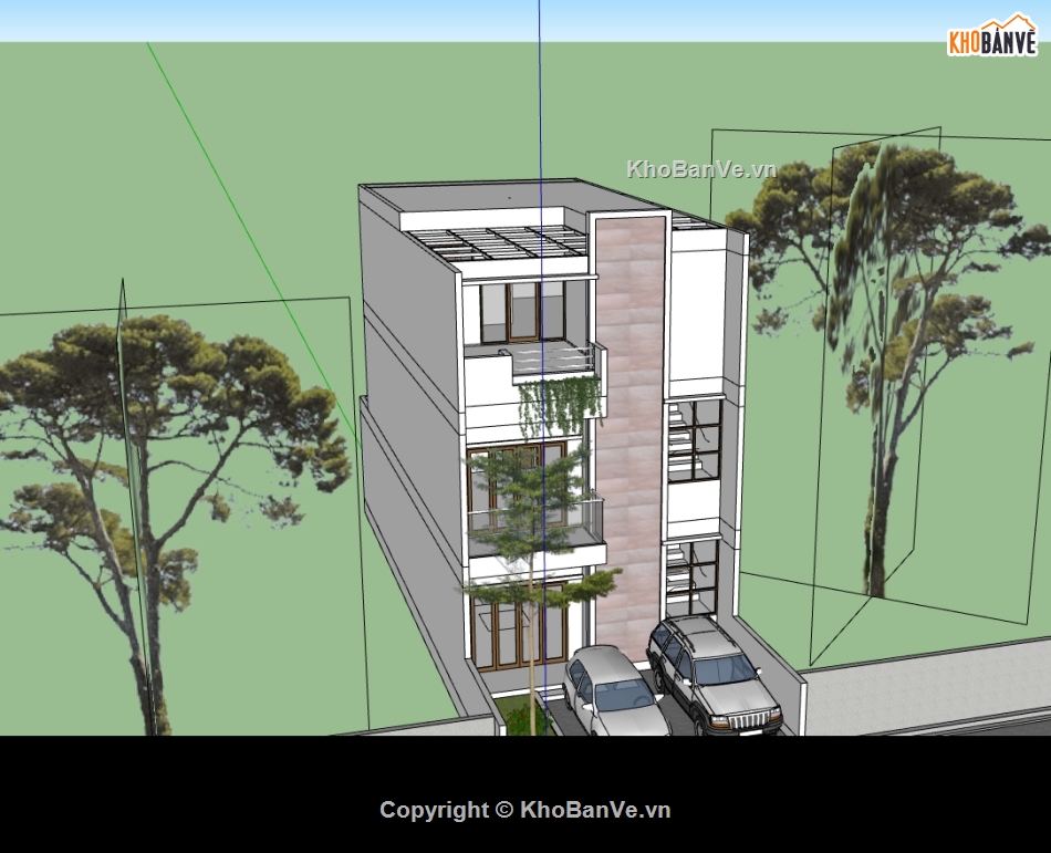 nhà phố 3 tầng,su nhà phố 3 tầng,nhà phố 3 tầng sketchup,nhà phố hiện đại