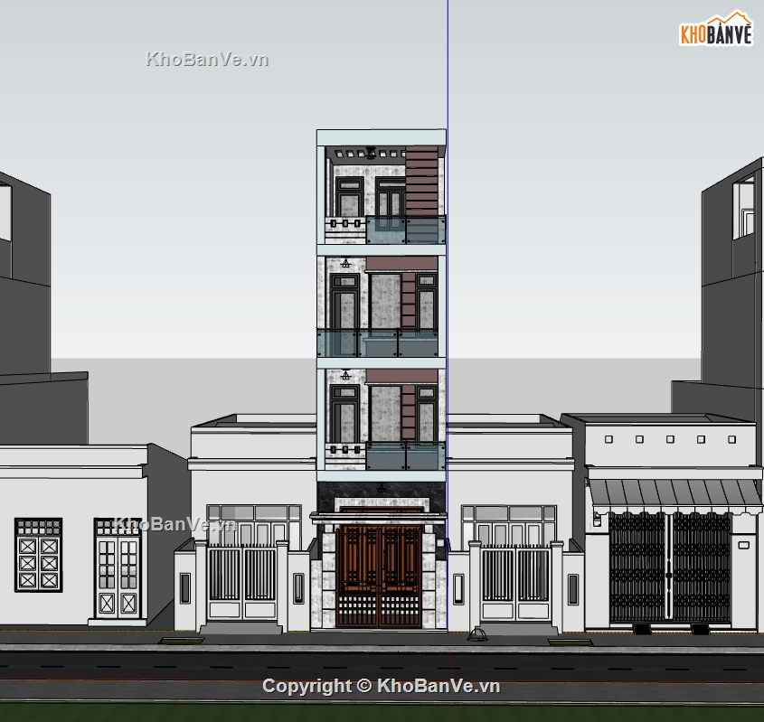 nhà 4 tầng,nhà phố sketchup,sketchup nhà phố 4 tầng,su nhà phố,su nhà phố 4 tầng