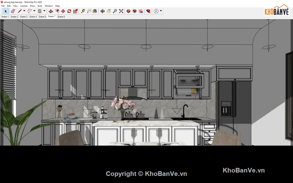 su phòng bếp,sketchup nội thất phòng bếp,phòng bếp sketchup,nhà bếp sketchup