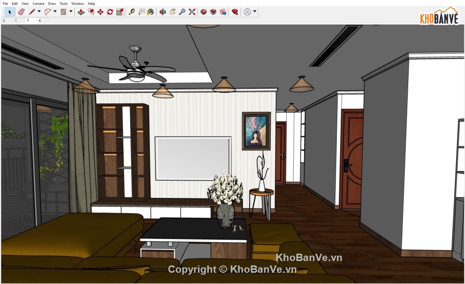 nội thất phòng khách,Sketchup phòng khách bếp,phòng khách bếp,nội thất phòng bếp,Sketchup bếp,phòng bếp sketchup