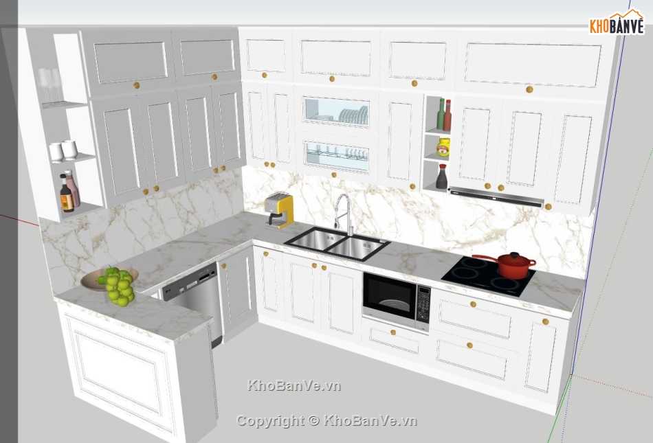 phòng bếp,nội thất phòng bếp,Model nội thất