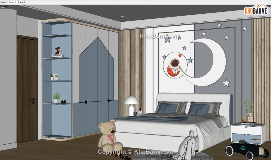 Sketchup phòng ngủ em bé,Model nội thất Phòng ngủ,nội thất phòng ngủ,Model Sketchup Phòng ngủ