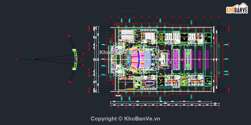trung tâm hội nghị,file cad trung tâm hội nghị,bản vẽ trung tâm hội nghị