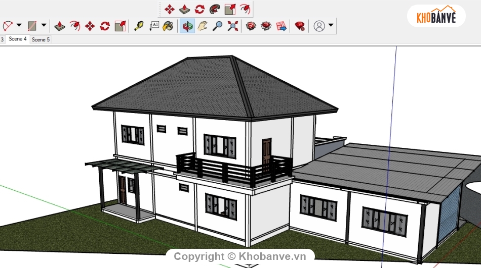 biệt thự 2 tầng,su biệt thự 2 tầng,File su biệt thự 2 tầng,biệt thự sketchup,model su biệt thự