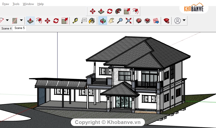 biệt thự 2 tầng,su biệt thự 2 tầng,File su biệt thự 2 tầng,biệt thự sketchup,model su biệt thự