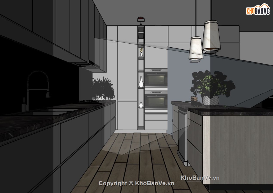 Sketchup bếp,model su nội thất phòng bếp,su phòng bếp