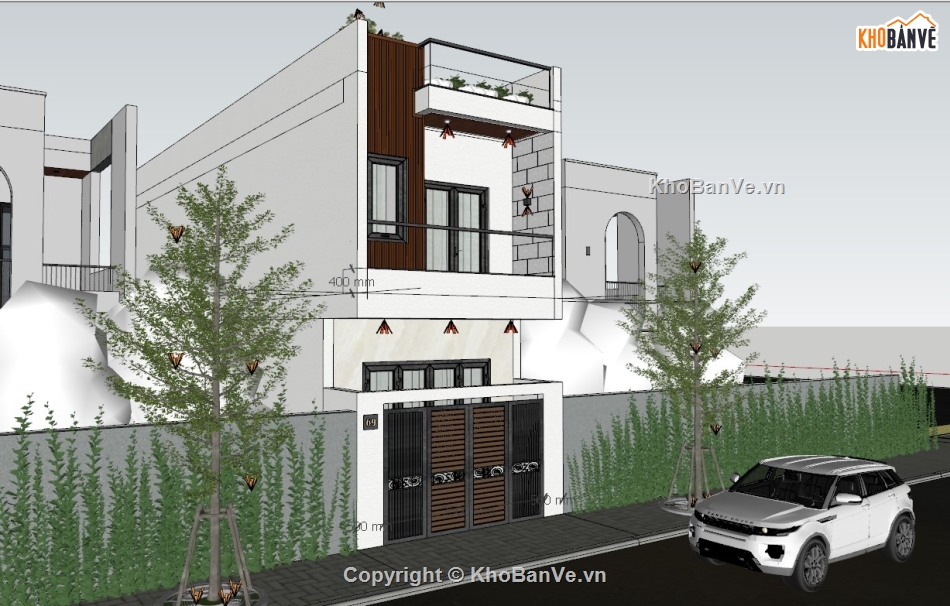 Sketchup,Ngoại thất,sketchup enscape,Render