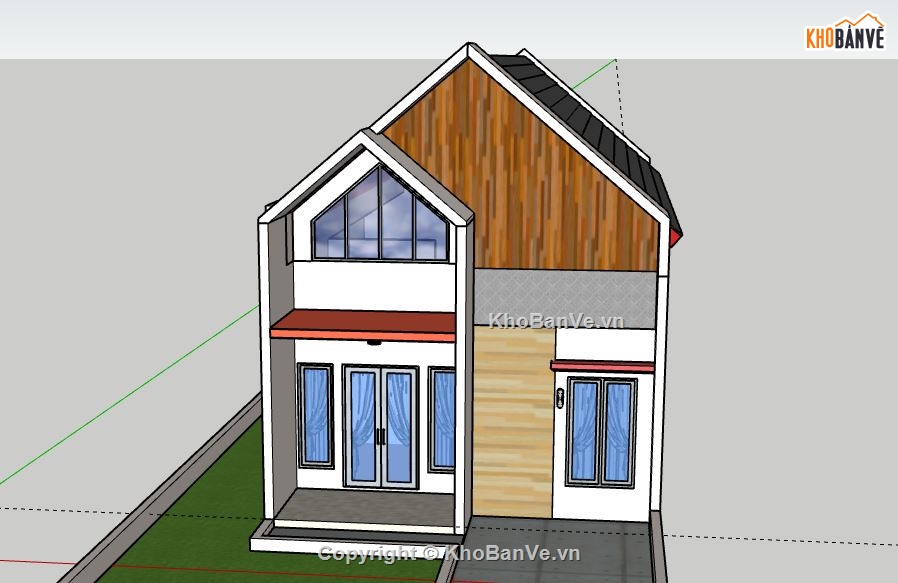 Nhà cấp 4,nhà cấp 4 file sketchup,model su nhà cấp 4