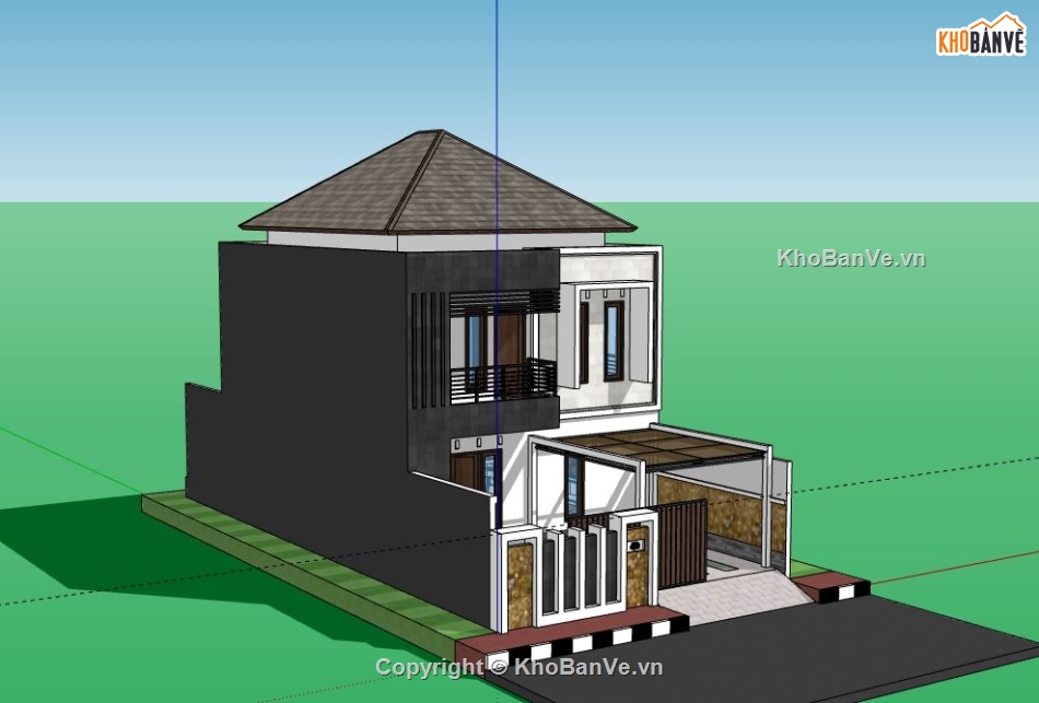 Nhà 2 tầng,Model su nhà 2 tầng,file su nhà 2 tầng