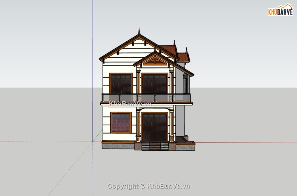 Nhà phố 2 tầng,su nhà phố,sketchup nhà phố,sketchup nhà phố 2 tầng