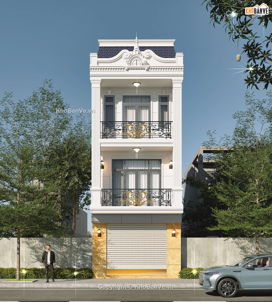 Nhà phố 2 tầng,Nhà phố tân cổ điển,Nhà phố 5x15m