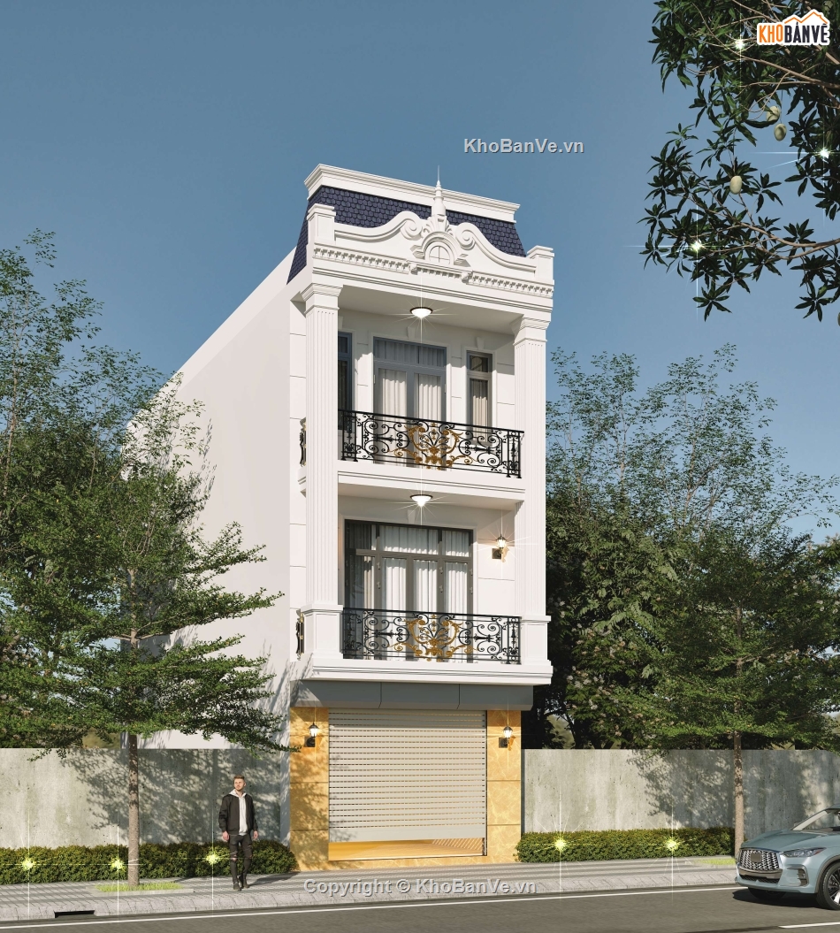 Nhà phố 2 tầng,Nhà phố tân cổ điển,Nhà phố 5x15m