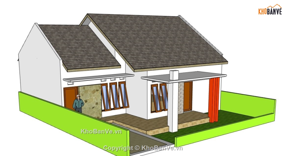 Biệt thự 1 tầng,model su biệt thự 1 tầng,biệt thự 1 tầng file su,sketchup biệt thự 1 tầng,biệt thự 1 tầng file sketchup