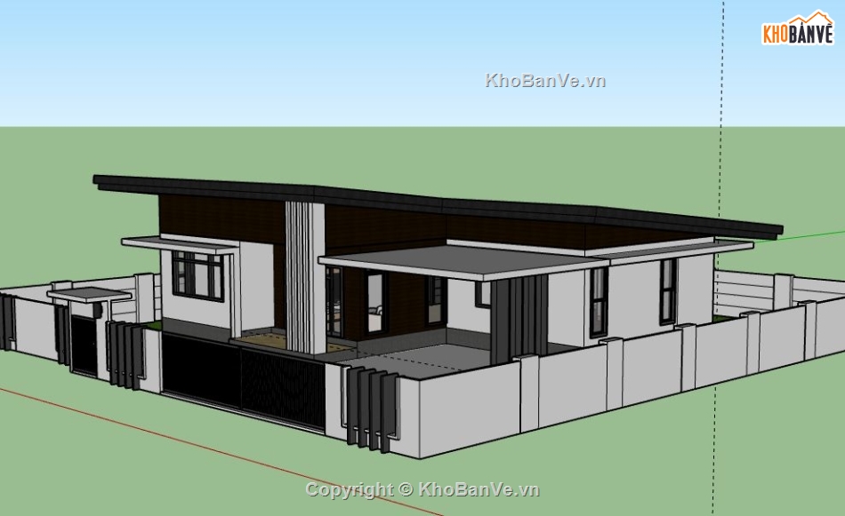 Biệt thự 1 tầng,Model su biệt thự 1 tầng,biệt thự 1 tầng file su