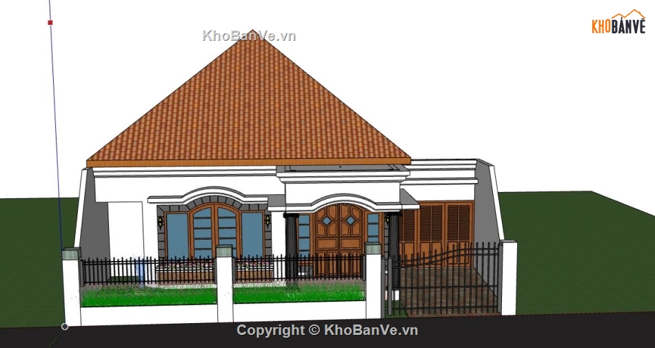 Biệt thự 1 tầng,model su biệt thự 1 tầng,biệt thự 1 tầng file su,sketchup biệt thự 1 tầng,biệt thự 1 tầng sketchup