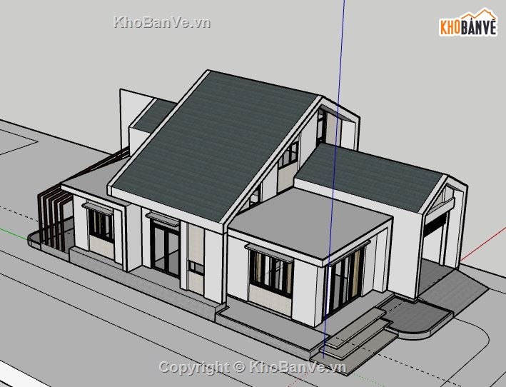 Biệt thự 1 tầng,model su biệt thự 1 tầng,biệt thự 1 tầng file su