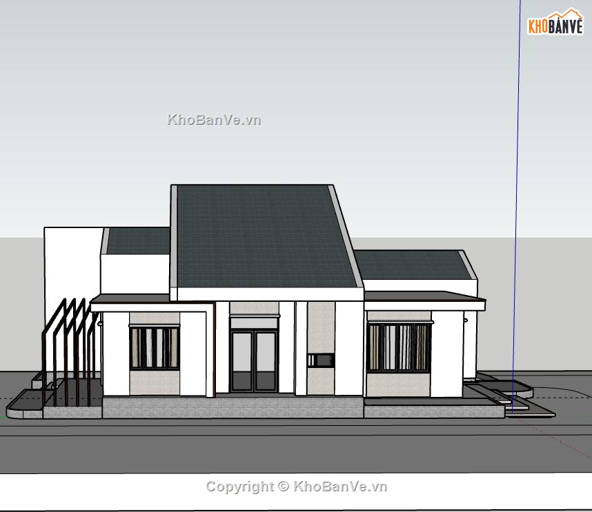 Biệt thự 1 tầng,model su biệt thự 1 tầng,biệt thự 1 tầng file su