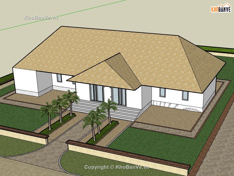 Biệt thự 1 tầng,model su biệt thự 1 tầng,file sketchup biệt thự 1 tầng,biệt thự 1 tầng model su,sketchup biệt thự 1 tầng