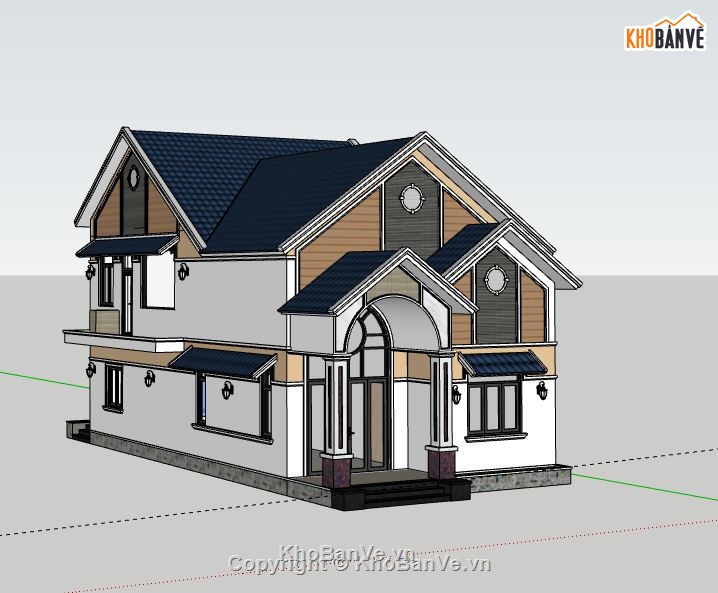 Biệt thự 1 tầng,model su biệt thự 1 tầng,biệt thự 1 tầng file sketchup