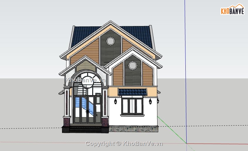 Biệt thự 1 tầng,model su biệt thự 1 tầng,biệt thự 1 tầng file sketchup