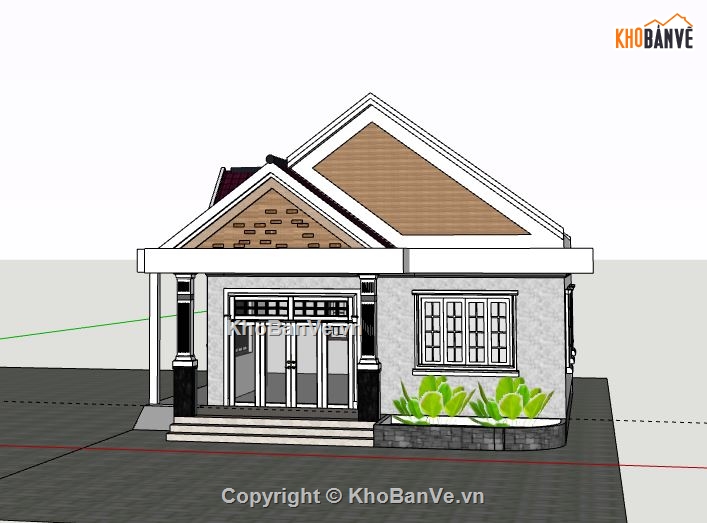 Biệt thự 1 tầng,model su biệt thự 1 tầng,biệt thự 1 tầng file su